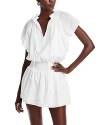 Ramy Brook Paisleigh Seersucker Minidress In Ivory Text
