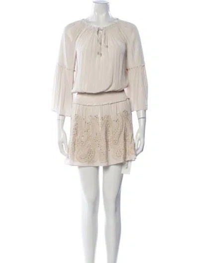Pre-owned Ramy Brook Paisley Print Midi Length Dress In Neutral