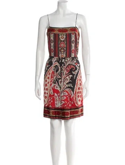 Pre-owned Ramy Brook Paisley Print Mini Dress In Neutral