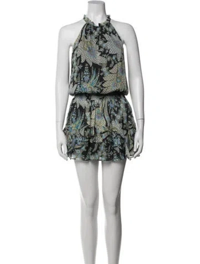 Pre-owned Ramy Brook Paisley Print Mini Dress In White