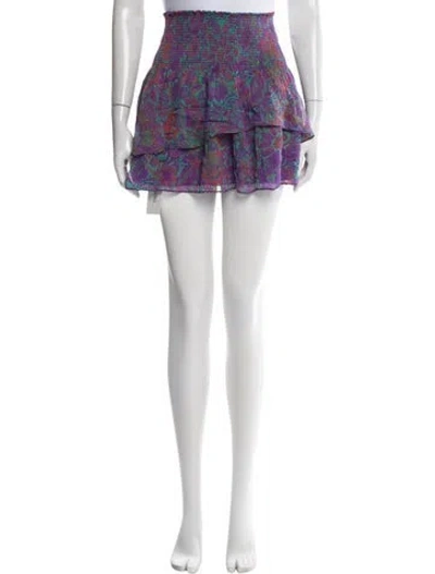Pre-owned Ramy Brook Paisley Print Mini Skirt In Purple