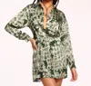 Ramy Brook Palmer Floral Long Sleeve Mini Shirtdress In Multi