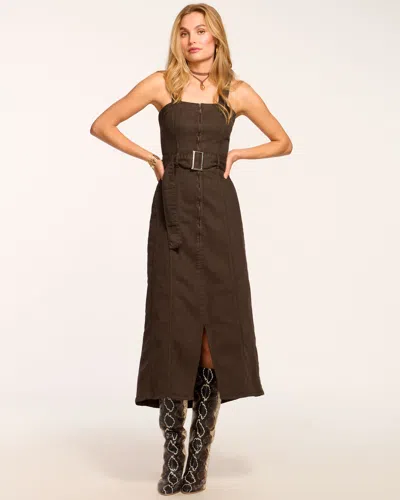 Ramy Brook Pamela Sleeveless Denim Midi Dress In Desert Brown | ModeSens