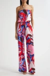 Ramy Brook Paradiso Iva Abstract Print Halter Strap Jumpsuit