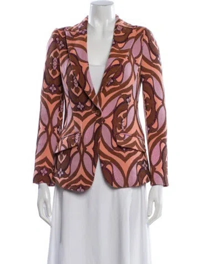 Pre-owned Ramy Brook Patterned Blazer In Pink