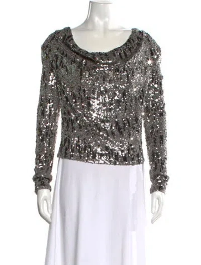 Pre-owned Ramy Brook Patterned Cowl Neck Top In Multi