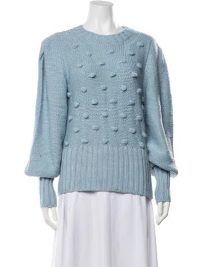 Pre-owned Ramy Brook Patterned Crew Neck Sweater In Blue