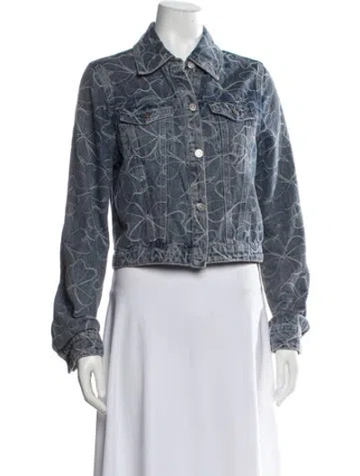 Pre-owned Ramy Brook Patterned Denim Jacket In Blue