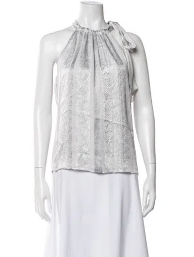 Pre-owned Ramy Brook Patterned Halterneck Top In Neutral