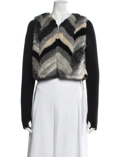 Pre-owned Ramy Brook Patterned Jacket In Black