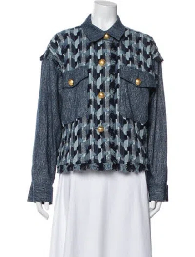 Pre-owned Ramy Brook Patterned Jacket In Blue