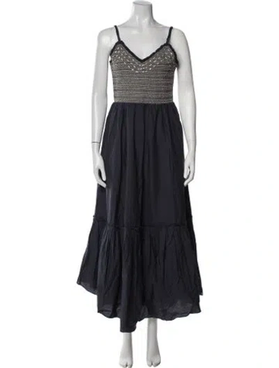 Pre-owned Ramy Brook Patterned Long Dress In Blue