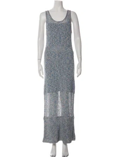 Pre-owned Ramy Brook Patterned Long Dress In Blue