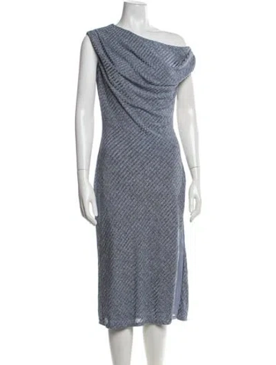 Pre-owned Ramy Brook Patterned Midi Length Dress In Blue