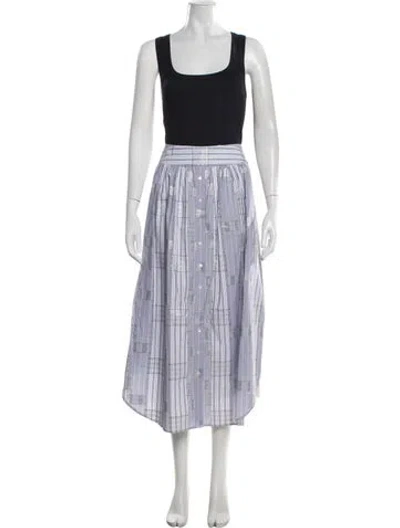 Pre-owned Ramy Brook Patterned Midi Length Dress In Blue