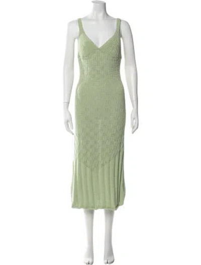 Pre-owned Ramy Brook Patterned Midi Length Dress In Green