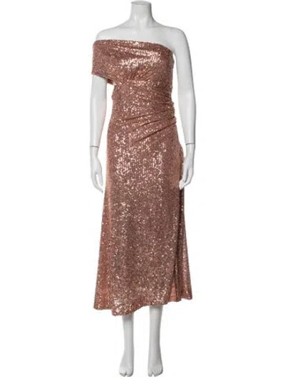 Pre-owned Ramy Brook Patterned Midi Length Dress In Pink