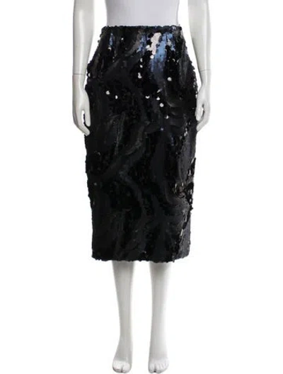Pre-owned Ramy Brook Patterned Midi Length Skirt W/ Tags In Blue
