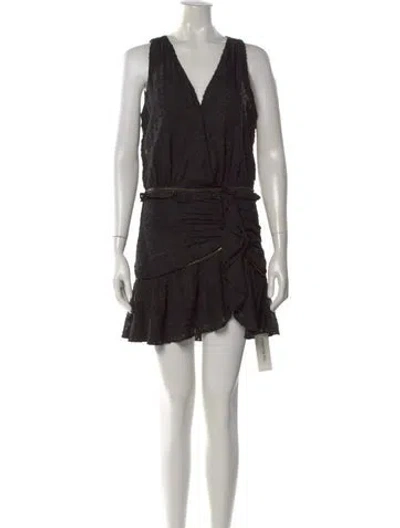 Pre-owned Ramy Brook Patterned Mini Dress In Black/metallic