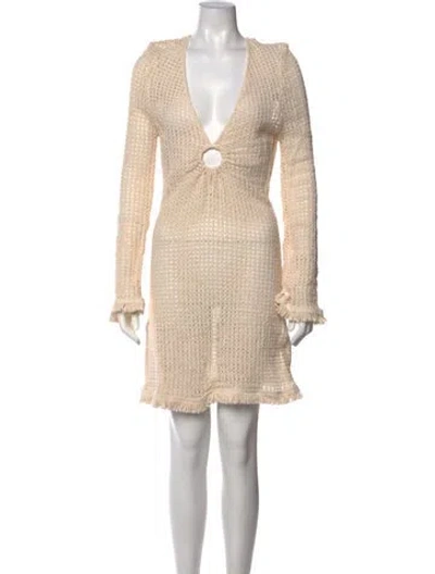Pre-owned Ramy Brook Patterned Mini Dress In Neutrals