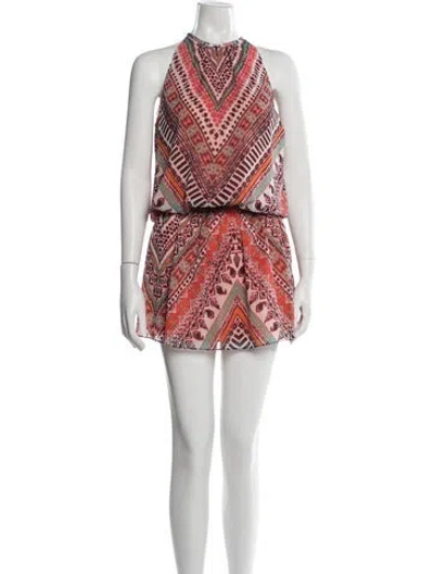 Pre-owned Ramy Brook Patterned Mini Dress In Orange