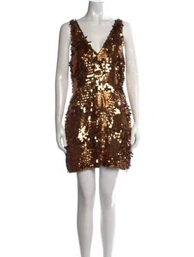 Pre-owned Ramy Brook Patterned Mini Dress W/ Tags In Brown