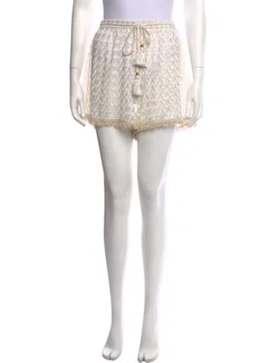 Pre-owned Ramy Brook Patterned Mini Shorts W/ Tags In White