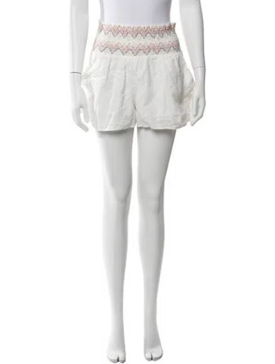 Pre-owned Ramy Brook Patterned Mini Shorts In White