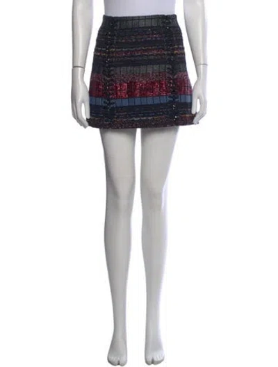 Pre-owned Ramy Brook Patterned Mini Skirt In Black