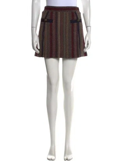 Pre-owned Ramy Brook Patterned Mini Skirt In Black