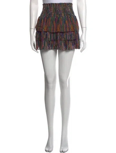Pre-owned Ramy Brook Patterned Mini Skirt In Black