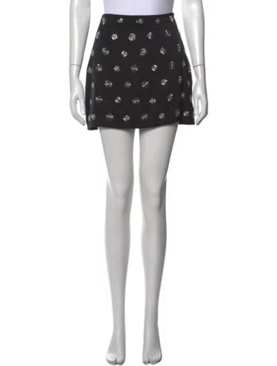 Pre-owned Ramy Brook Patterned Mini Skirt In Black