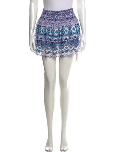 Pre-owned Ramy Brook Patterned Mini Skirt In Blue
