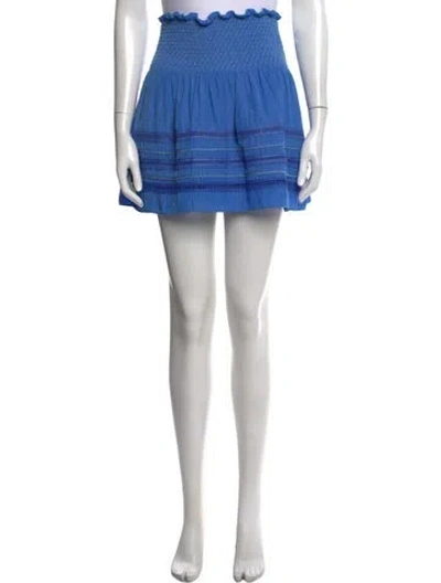 Pre-owned Ramy Brook Patterned Mini Skirt In Blue