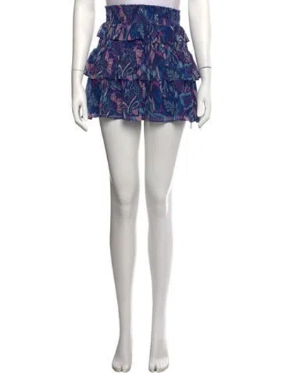 Pre-owned Ramy Brook Patterned Mini Skirt In Blue