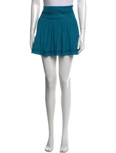 Pre-owned Ramy Brook Patterned Mini Skirt In Blue