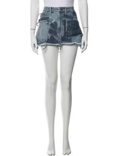 Pre-owned Ramy Brook Patterned Mini Skirt In Gold