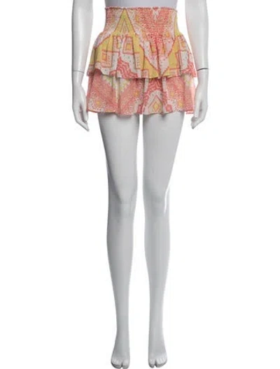 Pre-owned Ramy Brook Patterned Mini Skirt In Orange