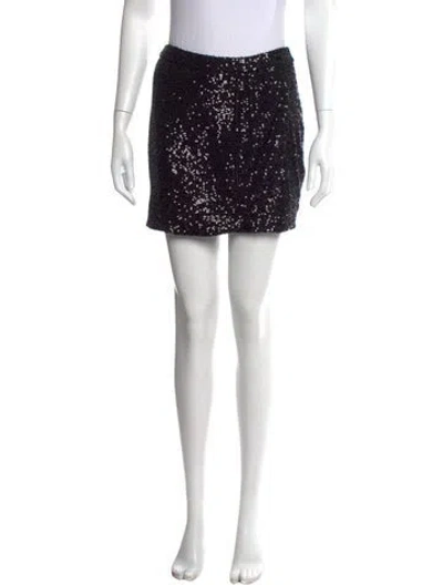 Pre-owned Ramy Brook Patterned Mini Skirt W/ Tags In Black