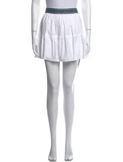 Pre-owned Ramy Brook Patterned Mini Skirt In White
