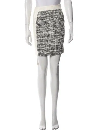Pre-owned Ramy Brook Patterned Mini Skirt In White