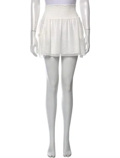 Pre-owned Ramy Brook Patterned Mini Skirt In White