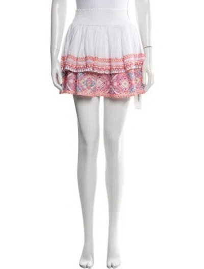 Pre-owned Ramy Brook Patterned Mini Skirt In White
