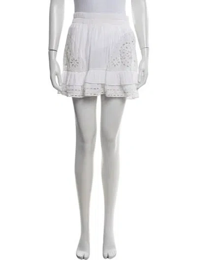Pre-owned Ramy Brook Patterned Mini Skirt In White