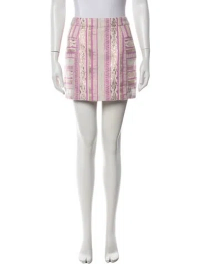 Pre-owned Ramy Brook Patterned Mini Skirt In Yellow