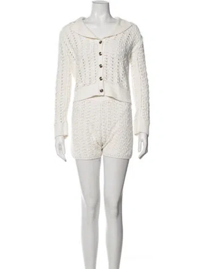 Pre-owned Ramy Brook Patterned Short Set In White