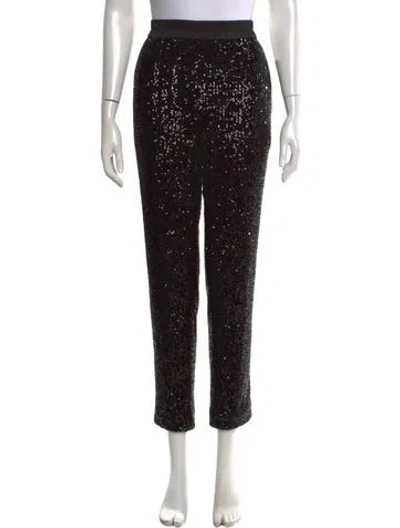 Pre-owned Ramy Brook Patterned Straight Leg Pants In Black