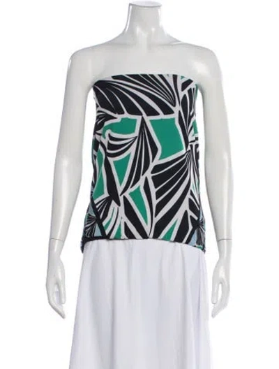 Pre-owned Ramy Brook Patterned Strapless Top W/ Tags In White