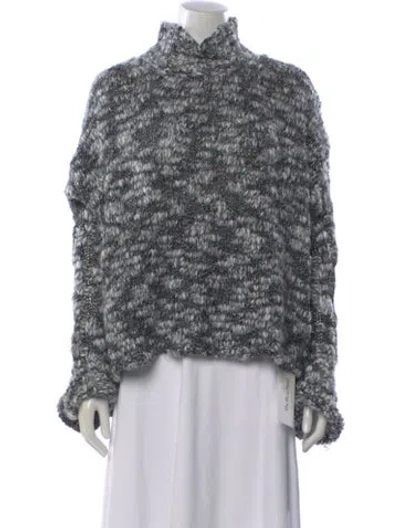 Pre-owned Ramy Brook Patterned Turtleneck Sweater In Gray