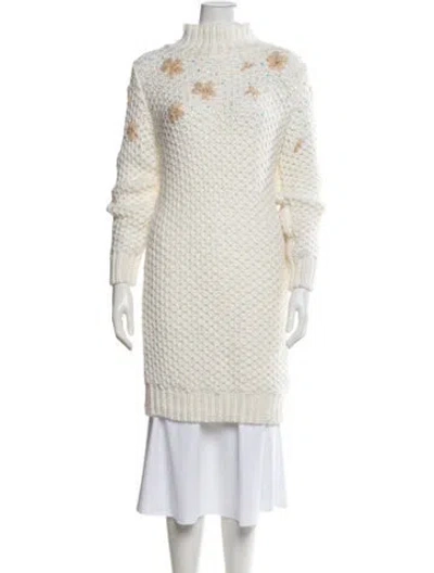 Pre-owned Ramy Brook Patterned Turtleneck Sweater In Neutrals